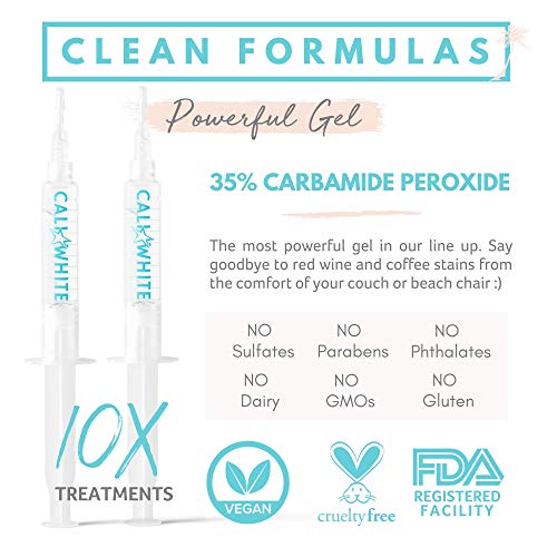 Cali White Teeth Whitening Kit with LED Light, Organic Peroxide Teeth Whiteni...