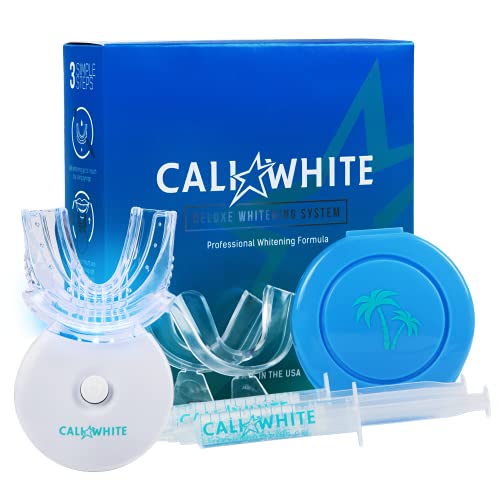 Cali White Teeth Whitening Kit with LED Light, Organic Peroxide Teeth Whiteni...