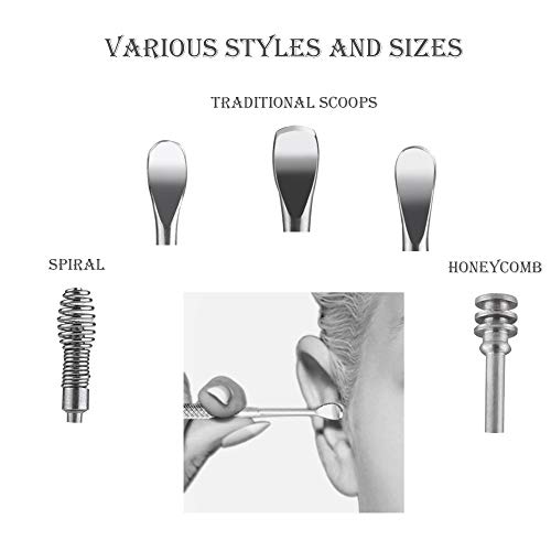 Calibear Ear Curette Earwax Removal Kit - Professional Quality Stainless Stee...