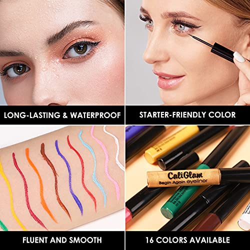 16 Color Matte Liquid Eyeliner Set,Glitter Gold Silver Eye Liners Waterproof ...