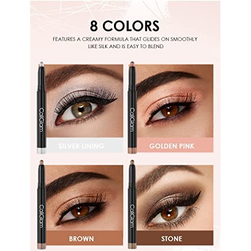 Eyeshadow Stick, Eyeshadow Set 8 Colors Eyeshadow Stick Set Waterproof Shimme...
