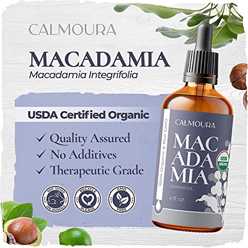 Organic Macadamia Nut Oil (118mL / 4oz) - 100% Pure, Cold Pressed — for Anti ...