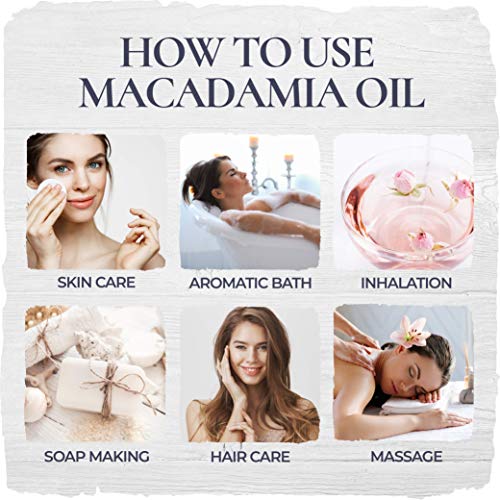 Organic Macadamia Nut Oil (118mL / 4oz) - 100% Pure, Cold Pressed — for Anti ...