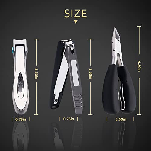Nail Clippers Set Thick Sharp Toenail Clippers Anti Splash Fingernail Clipper...