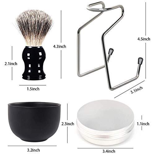 Calway Luxury Shaving Brush Set,100% Natural Pure Badger Shaving Brush, Doubl...