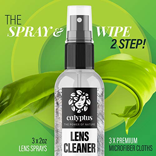 Calyptus Eyeglass Lens Cleaner Spray Kit | Plant Based and USA Made | 6 Ounce...