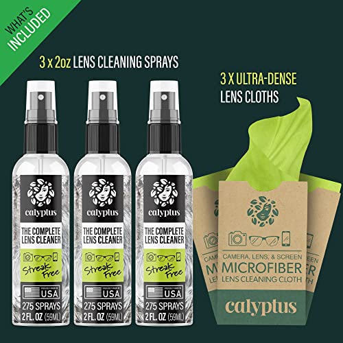 Calyptus Eyeglass Lens Cleaner Spray Kit | Plant Based and USA Made | 6 Ounce...