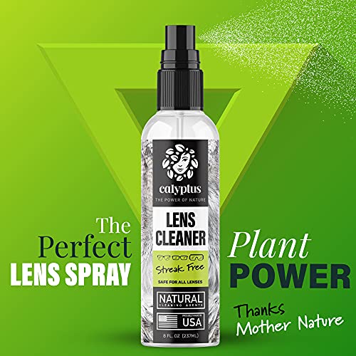 Calyptus Lens Cleaner Spray Kit | 8 Ounces + 6 Microfiber Cloths | Plant Base...