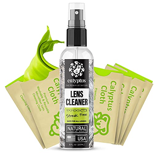 Calyptus Lens Cleaner Spray Kit | 8 Ounces + 6 Microfiber Cloths | Plant Base...