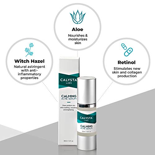 Calysta Labs Acne Serum with Retinol, Witch Hazel, Rose & Natural Anti Aging ...