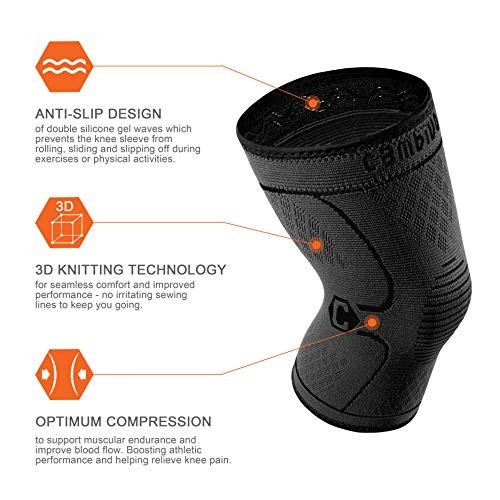 CAMBIVO 2 Pack Knee Brace, Knee Compression Sleeve for Men and Women, Knee Su...