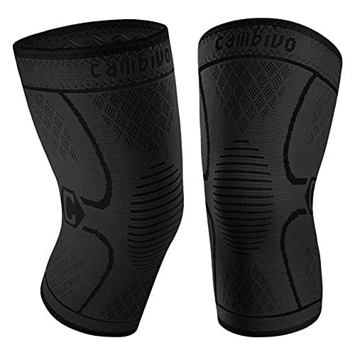 CAMBIVO 2 Pack Knee Brace, Knee Compression Sleeve for Men and Women, Knee Su...