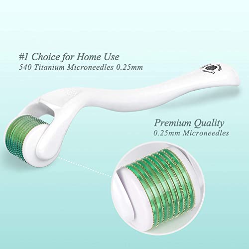 Derma Roller Microneedle Roller 0.25mm for Face Body Beard Hair Growth, 540 T...
