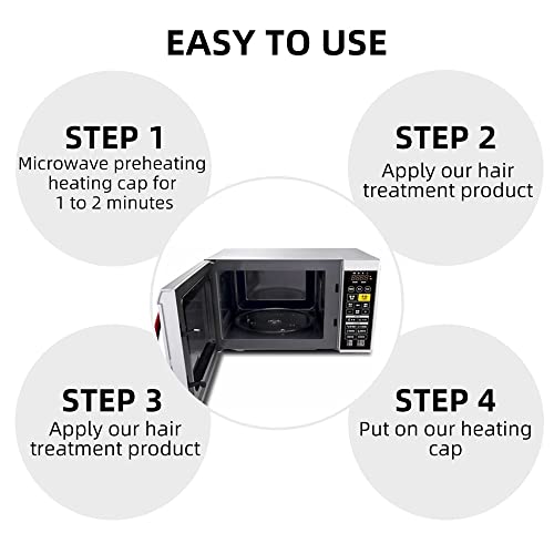 Camic Flaxseed Deep Conditioning Heat Cap 100% Safe Microwave Hot Cap Treatme...