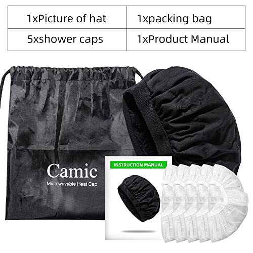 Camic Flaxseed Deep Conditioning Heat Cap 100% Safe Microwave Hot Cap Treatme...