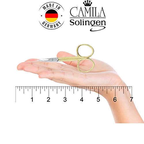 Camila Solingen CS05 Professional Nail Cuticle Scissors, Hypoallergenic Gold ...