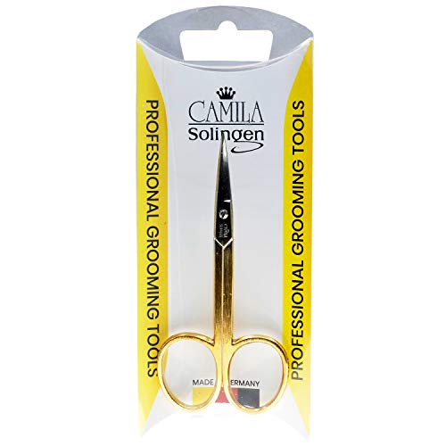 Camila Solingen CS05 Professional Nail Cuticle Scissors, Hypoallergenic Gold ...