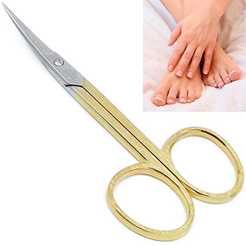 Camila Solingen CS05 Professional Nail Cuticle Scissors, Hypoallergenic Gold ...