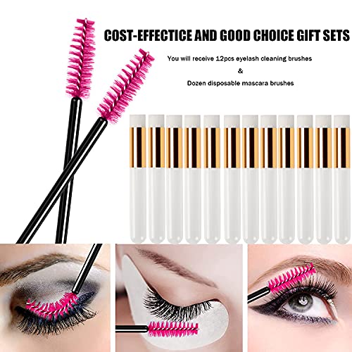 12 Pcs Eyelash Extensions Remover Brush Lash Cleaning Brushes Blackhead Washi...