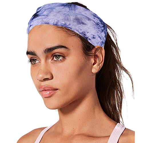 Campsis Yoga Headbands Black Tie Dye Head Scarf Elastic Sport Head Wraps for ...