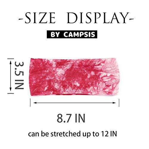 Campsis Yoga Headbands Black Tie Dye Head Scarf Elastic Sport Head Wraps for ...
