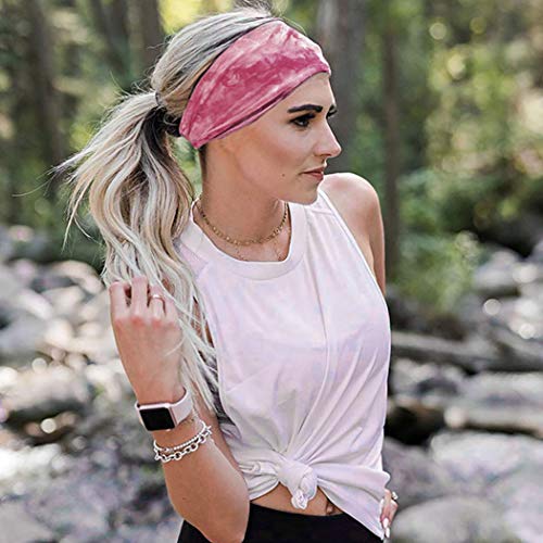 Campsis Yoga Headbands Black Tie Dye Head Scarf Elastic Sport Head Wraps for ...
