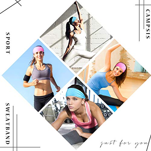 Campsis Yoga Headbands Black Tie Dye Head Scarf Elastic Sport Head Wraps for ...