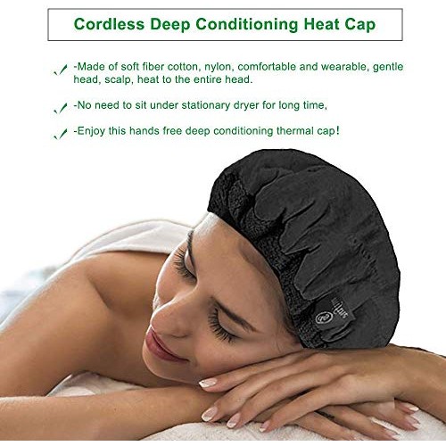 Candeer Heat Cap for Deep Conditioning, Microwavable Treatment Steaming cap, ...