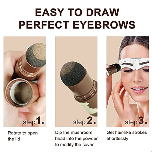 Eyebrow Stamp Stencil Kit, 1 Step Waterproof Brow Stamp and Shaping Kit for P...