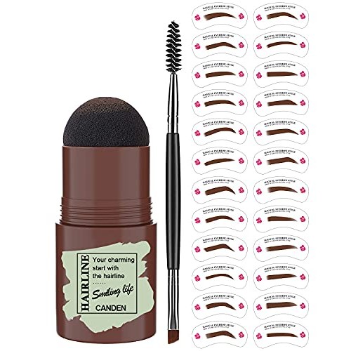 Eyebrow Stamp Stencil Kit, 1 Step Waterproof Brow Stamp and Shaping Kit for P...