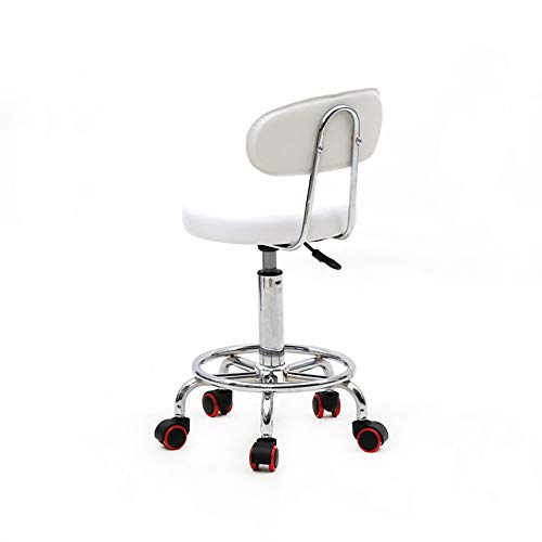 Candora Round Shape Adjustable Salon Stool with Back and Line