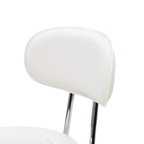 Candora Round Shape Adjustable Salon Stool with Back and Line