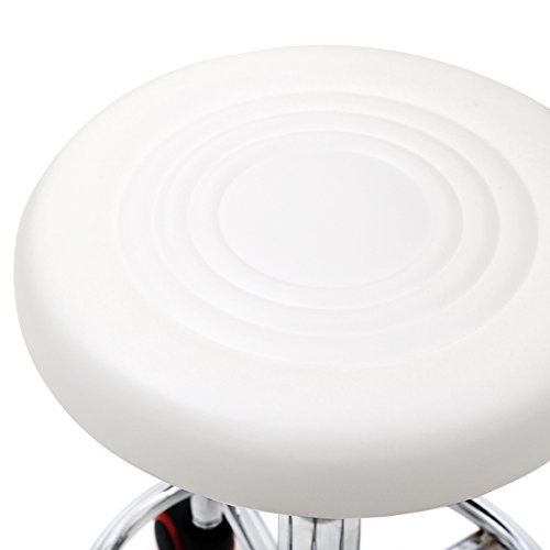 Candora Round Shape Adjustable Salon Stool with Back and Line