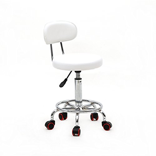 Candora Round Shape Adjustable Salon Stool with Back and Line