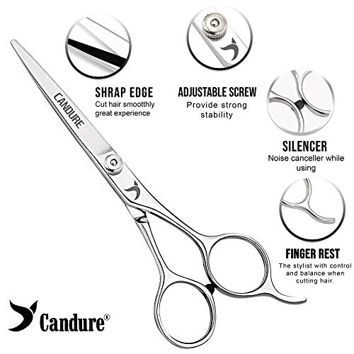 Candure Beard Mustache Scissors 5.5" Salon Facial Hair Cutting Shears, Razor ...