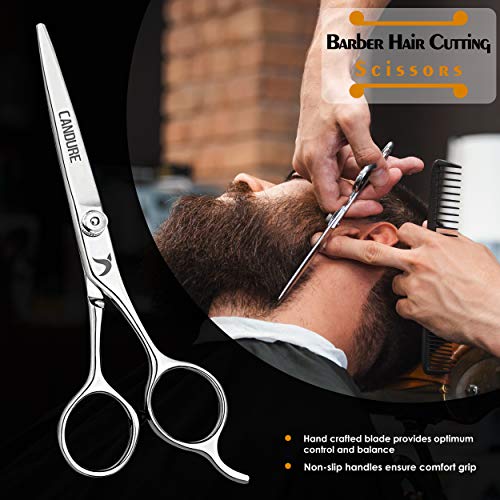 Candure Beard Mustache Scissors 5.5" Salon Facial Hair Cutting Shears, Razor ...
