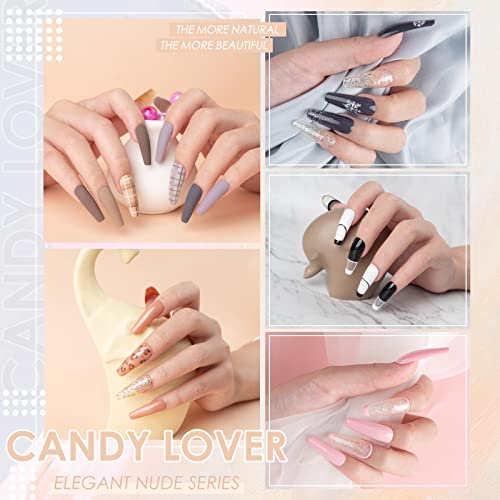Candy Lover Gel Nail Polish Kit with 36W Lamp - 15 Classic Pastel Nude Colors...