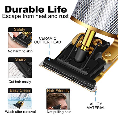 Hair Clippers for Men, Cordless Rechargeable Hair Trimmer Metal Body Cutting ...