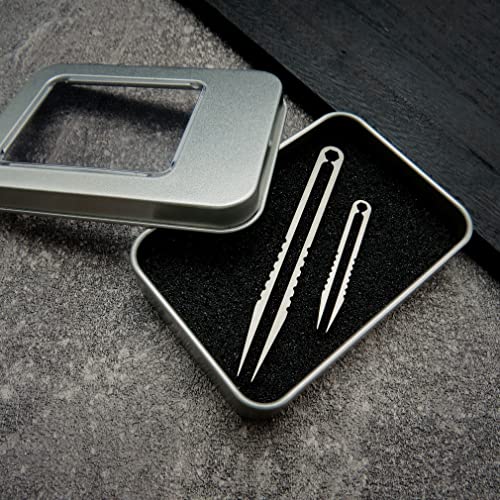 Ccanku 2pcs Mini Tweezers Titanium Portable Titanium Alloy EDC Tweezers Survi...