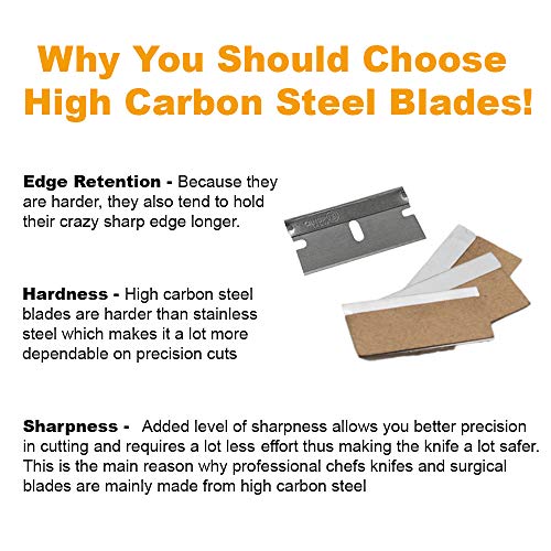 CANOPUS Single Edge Industrial Razor Blades, %100 Made in USA, Safety Straigh...