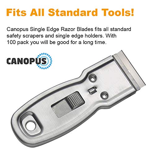 CANOPUS Single Edge Industrial Razor Blades, %100 Made in USA, Safety Straigh...