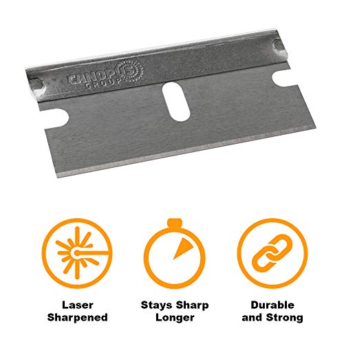 CANOPUS Single Edge Industrial Razor Blades, %100 Made in USA, Safety Straigh...