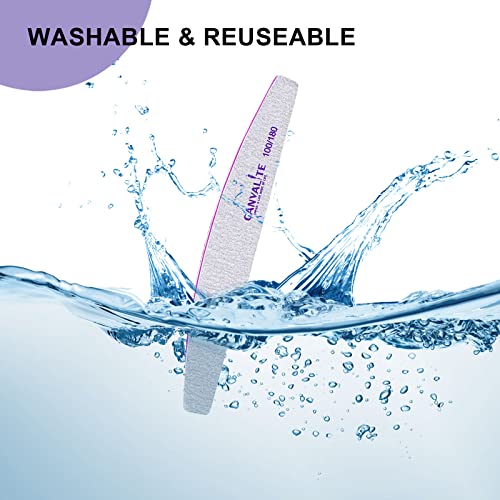 Canvalite 10 PCS Nail File Professional Nail Files Reusable Double Sided Emer...