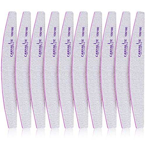 Canvalite 10 PCS Nail File Professional Nail Files Reusable Double Sided Emer...