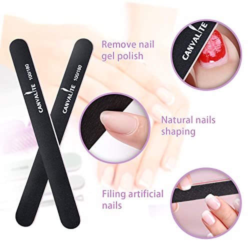 Canvalite Nail Files and Buffers, All in One 4 Way Nail Buffer Block That Sha...