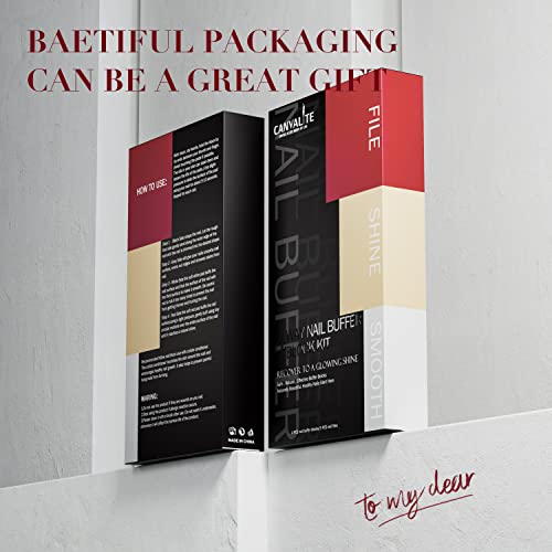 Canvalite Nail Files and Buffers, All in One 4 Way Nail Buffer Block That Sha...