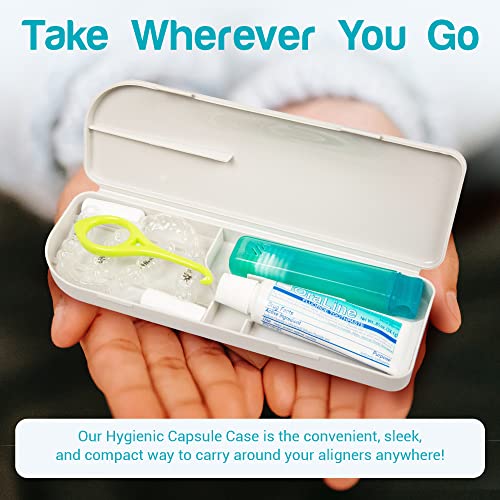 CAPSULE Retainer Case - Brush and Toothpaste Included - Perfect for Compact a...