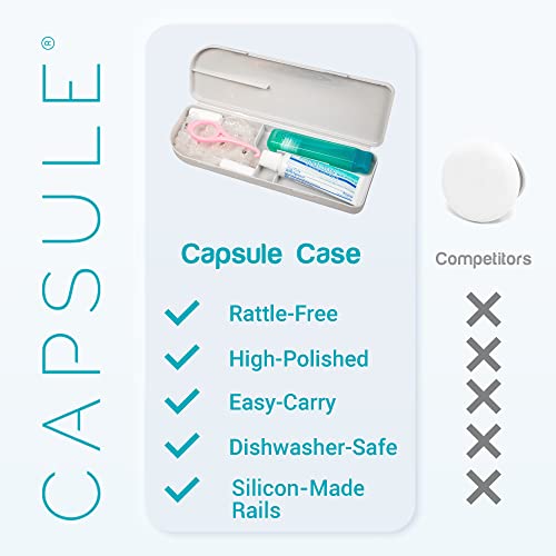 CAPSULE Retainer Case - Brush and Toothpaste Included - Perfect for Compact a...