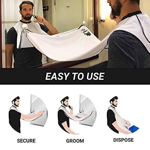 Beard Hair Catcher, Beard Cape Apron for Shaving and Grooming with Suction Cu...