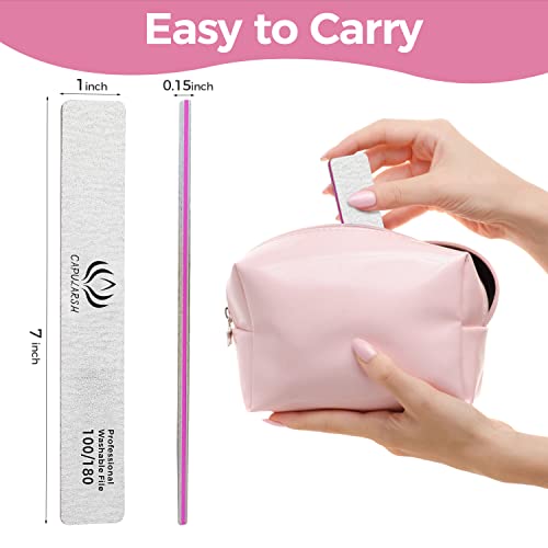 18pcs Nail File for Acrylic Nails - Capularsh 100/180 Grit Professional Doubl...